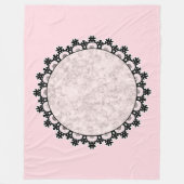 Lace Lacy romantic lijst rond zwarte roze marmer Fleece Deken (Voorkant)