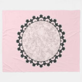 Lace Lacy romantic lijst rond zwarte roze marmer Fleece Deken (Voorkant (Horizontaal))