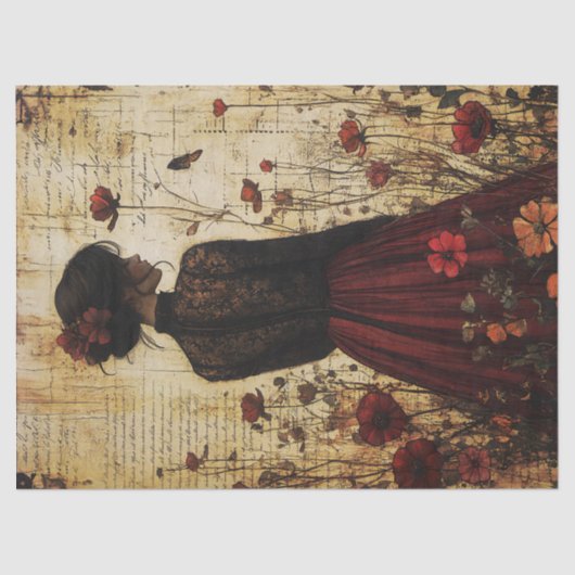  Lace Lady Decoupage Tissuepapier (Voorkant)