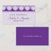 Lace Lavendel Wedding Website Kaart (Voorkant / Achterkant)