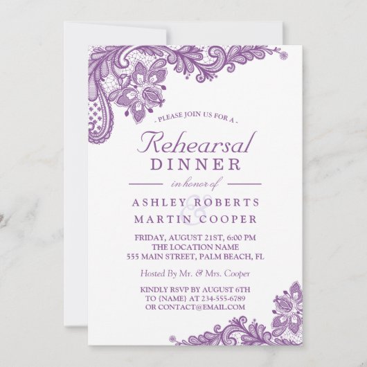 Lace Lavender Paars | Weddenschappen Kaart (Voorkant)