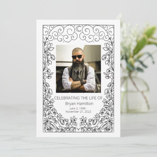 Lace Lijst Begrafenis Viering van Life Programma (Staand voorkant)