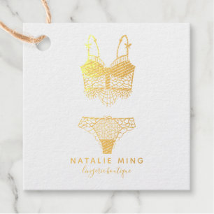Lace Lingerie Boutique Logo Business Bedankjes Labels