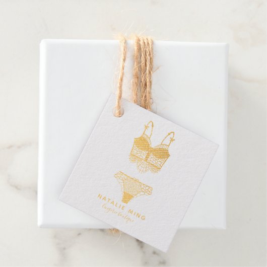 Lace Lingerie Boutique Logo Business Bedankjes Labels (Met doos)
