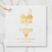 Lace Lingerie Boutique Logo Business Bedankjes Labels (Voorkant)