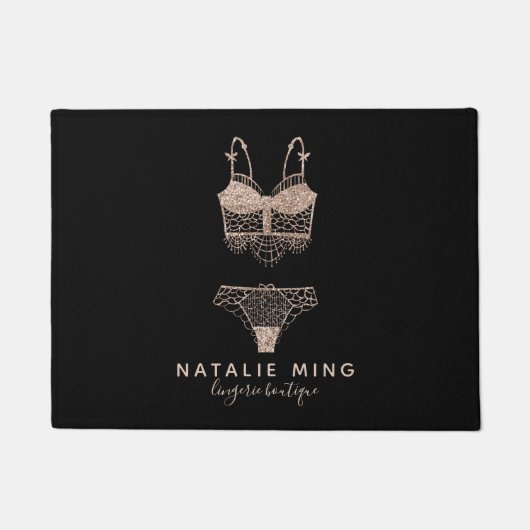 Lace Lingerie Boutique Logo Business Deurmat (Voorkant)