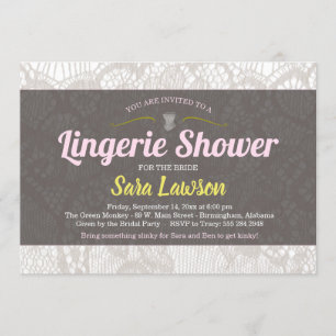 Lace Lingerie Bridal Shower Uitnodiging