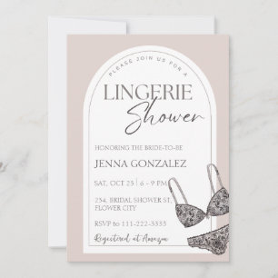 Lace Lingerie Shower Modern Vrijgezellenfeest Kaart