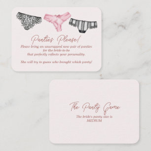 Lace Lingerie Shower Panty Game Party Informatiekaartje