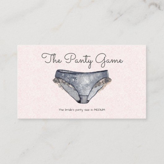 Lace Lingerie Shower Panty Party Informatiekaartje (Achterkant)