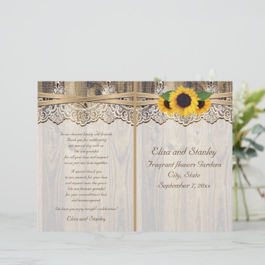 Lace-lint en zonnebloemen op het programma voor de (Staand voorkant)