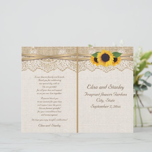 Lace-lint en zonnebloemen op het programma voor ee (Staand voorkant)