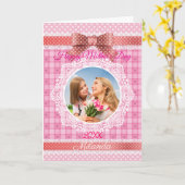 Lace Lint Gelukkige Moederdag Kaart (Gele Bloem)