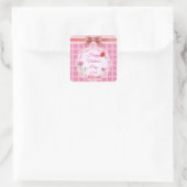 Lace Lint Gelukkige Moederdag Vierkante Sticker (Tas)