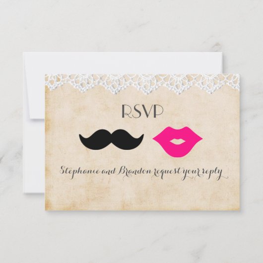 Lace Lips & Stache RSVP (Achterkant)