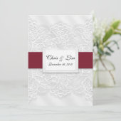Lace look Deep Red Wedding Aankondiging 5x7 (Staand voorkant)