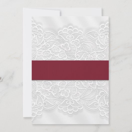 Lace look Deep Red Wedding Aankondiging 5x7 (Achterkant)
