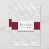 Lace look Deep Red Wedding Aankondiging 5x7 (Voorkant / Achterkant)