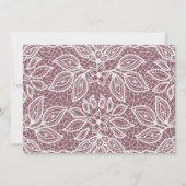 Lace Look Mauve bruiloft Dank u foto Bedankkaart (Achterkant)