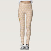 Lace-look patroon met roze en goudhartmonogram leggings (Voorkant)