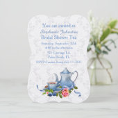 Lace look Vrijgezellenfeest Tea Party Invitation Kaart (Staand voorkant)