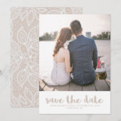 Lace look Wedding Save the Date Photo (Voorkant / Achterkant)