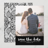 Lace look Wedding Save the Date Photo (Voorkant / Achterkant)