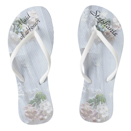 Lace Maid of Honor Wedding Teenslippers (Voetbed)