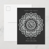 Lace Mandala Bewaar de datum bruiloft Briefkaarten (Voorkant / Achterkant)