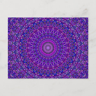 Lace Mandala in het Paars en blauw Briefkaart