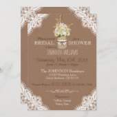 Lace Mason Jar Daisies Rustic Vrijgezellenfeest Kaart (Voorkant / Achterkant)