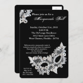 Lace Masquerade Ball Mask Costume Halloween Part Kaart (Voorkant / Achterkant)