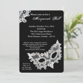 Lace Masquerade Ball Mask Costume Halloween Part Kaart (Staand voorkant)