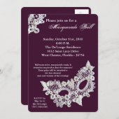 Lace Masquerade Ball Mask Costume Halloween Part Kaart (Voorkant / Achterkant)