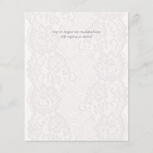 Lace Merlot Ivory Wedding Invitding Budget (Achterkant)