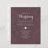 Lace Merlot Ivory Wedding Invitding Budget (Voorkant / Achterkant)