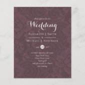 Lace Merlot Ivory Wedding Invitding Budget (Voorkant)