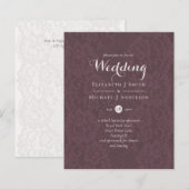 Lace Merlot Ivory Wedding Invitding Budget (Voorkant / Achterkant)
