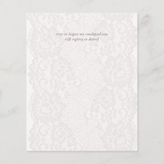 Lace Merlot Ivory Wedding Invitding Budget (Achterkant)