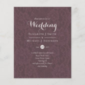 Lace Merlot Ivory Wedding Invitding Budget (Voorkant)