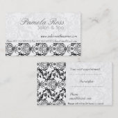 Lace Modern Subtlety Damask Hair Salon Appointment Afsprakenkaartje (Voorkant / Achterkant)