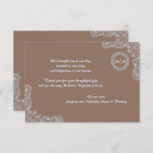 Lace Monogram - Hartelijk dank Bedankkaart (Voorkant / Achterkant)