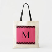 Lace Monogram Roze Tote Bag (Voorkant)