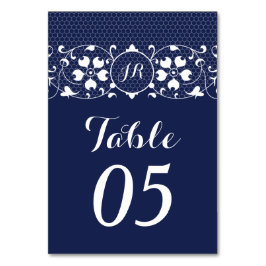 Lace Monogram Trouwtafel Nummers Kaart