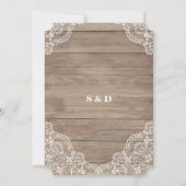  Lace Old Barn String Lights Wedding Kaart (Achterkant)