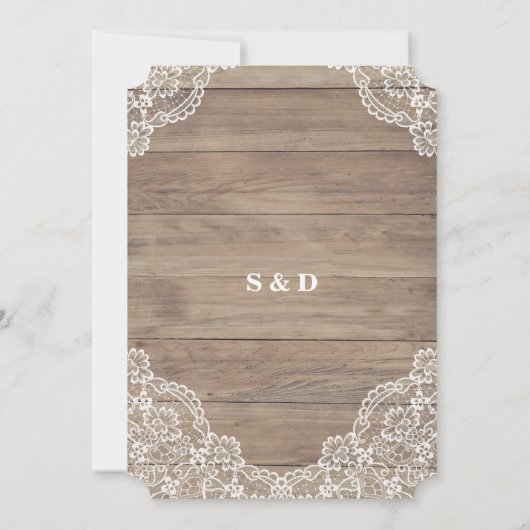  Lace Old Barn String Lights Wedding Kaart (Achterkant)