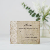 Lace Old World RSVP-Briefkaart Uitnodiging Briefkaart (Staand voorkant)