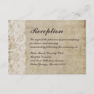  Lace Old World Weddenschapskaart Informatiekaartje