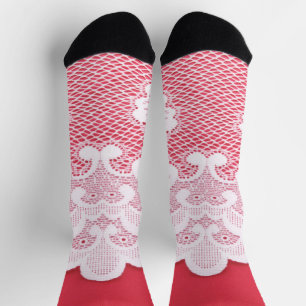 Lace op rood sokken