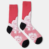 Lace op rood sokken (Rechts)